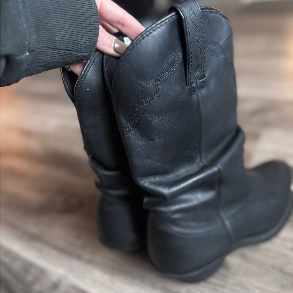 Classic Black Leather Cowboy Boots Shyanne - Picture 5 of 8